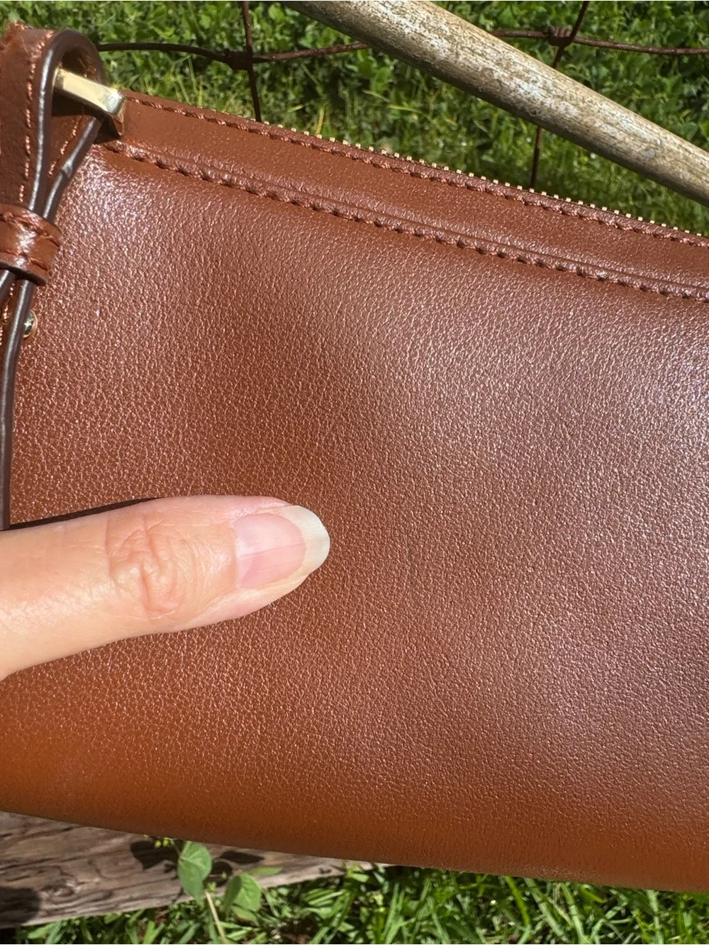 Lauren Ralph Lauren brown Leather organizer Wallet Small Crossbody Bag